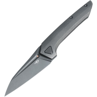 Bestech T2404B VK-Navi Stonewash M-Cut Red Insert Framelock Knife Dark Stonewash Handles