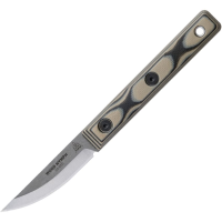 TOPS WDNP01 Wood Nymph Tumbled Carbon Steel Fixed Blade Knife Black/Tan G10 Handles