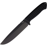 ZA-PAS EXTCGBK Expendable Toxic Black Carbon Steel Fixed Blade Knife Black G10 Handles