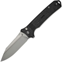 Civivi 230802 Neurohaptic Stonewash Nitro V Clip Point Button Lock Knife Black Shredded G10 Handles