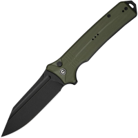 Civivi 230803 Neurohaptic Black Stonewash Nitro V Clip Point Button Lock Knife OD Green G10 Handles