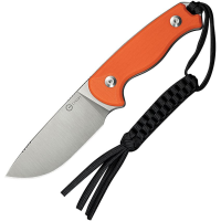 Civivi 230942 Timberbark Satin Drop Point Fixed Blade Knife Orange G10 Handles