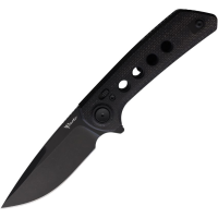 Reate PLXF12 PL-XF Black Nitro V PivotLock Knife Black Liners Black Micarta Handles