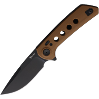 Reate PLXF10 PL-XF Black Nitro V PivotLock Knife Tan G10 Handles