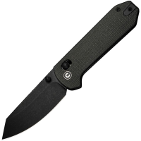Civivi 23073B1 Yonder Black Stonewash Crossbar Lock Knife Green Handles
