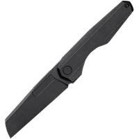 Vero Engineering ONBB Neuron Double Detent Black Stonewash Sheepfoot Folder Knife Black Titanium Handles
