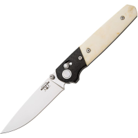 Bear & Son WSB22 Lawman Satin D2 Carbon Steel Slidelock Knife White Bone Handles