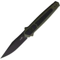 Kershaw 7951OLBLK Auto Launch 17 Black MagnaCut Clip Point Button Lock Knife OD Green Handles