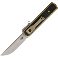 Dark Pines 006 Switchback Friction Satin Nitro V Knife Brass/Black Handles