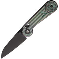Hightron 001GRN Edgeplay Black Sheepsfoot Axis Lock Knife Green/Gray Handles
