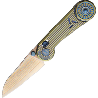 Hightron 001GLD Edgeplay Sheepsfoot Axis Lock Knife Blue/Gold Handles