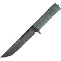 Ka-Bar 6100 Dust I Black D2 Carbon Steel Fixed Blade Knife Green Handles