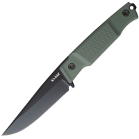 Ka-Bar 5500 Apex Black D2 Carbon Steel Fixed Blade Knife Green Handles