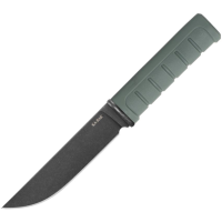 Ka-Bar 6101 Dust II Black D2 Carbon Steel Fixed Blade Knife Green Handles