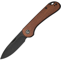Civivi 18062AJ3 Elementum Black Stonewash Drop Point Slip Joint Knife Brown Wood Handles