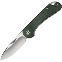 Civivi 18062AJ2 Elementum Drop Point Slip Joint Knife Green Canvas Micarta Handles