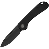 Civivi 18062AJ1 Elementum Black Stonewash Drop Point Slip Joint Knife Black G10 Handles