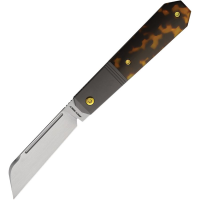 Jack Wolf 54234 After Hours Stonewash Sheepsfoot Bolster Lock Knife Faux Tortoise Shell Handles