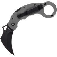High Desert Blades TJBKBGR Tatani Journeyman Black D2 Carbon Steel Karambit Knife Gray G10 Handles