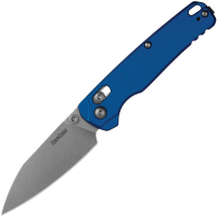Kershaw 6105NBSW Bel Air Stonewash MagnaCut Drop Point DuarLock Knife Blue Handles