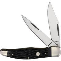 Boker 110884 TS 2.0 D2 Carbon Steel Folding Hunter Knife Black Jigged Bone Handles