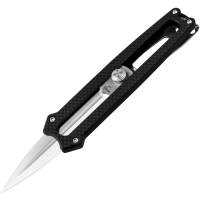 Boker Plus P01BO411 Slike Satin D2 Carbon Steel Button Slide Lock Knife Black G10 Handles