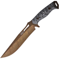 Dawson 16272 Seraphim CP Arizona Copper MagnaCut Bowie Fixed Blade Knife Black/White G10 Handles