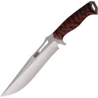 Dawson 49123 Seraphim CP Satin MagnaCut Bowie Fixed Blade Knife Black/Red G10 Handles