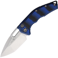 Heretic 0112AG10BLU Auto Medusa Stonewash MagnaCut Tanto Button Lock Knife Blue/Black G10 Handles