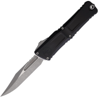 Microtech 114610AP Auto Combat Troodon Gen III Apocalyptic Bowie OTF Knife Black Aluminum Handles