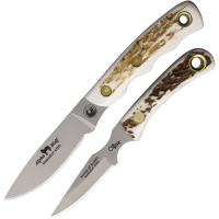 Knives Of Alaska 00373FG Alpha Wolf/Cub Combo MagnaCut Fixed Blade Knife Set Stag Handles
