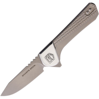 Sharps Bros. F07 MeanstreakStonewash Button Lock Knife Gray Handles