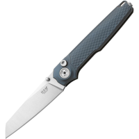 MKM-Maniago MIAGY Miura Stonewash Sheepsfoot MagnaCut Button Lock Knife Gray Handles