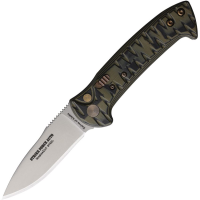 Knives Of Alaska 00913FG Auto Strike Force Bead Blast Button Lock Knife Black/OD Green G10 Handles