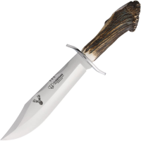 Cudeman 294CR Bowie Fixed Blade Knife Stag Crown Handles
