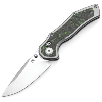 Kansept 2107V1 Apollo Stonewash Drop Point Crossbar Lock Knife Gray/Jungle Wear Carbon Fiber Handles