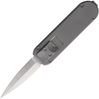 D Rocket Designs 007S Auto 007 Satin Dagger OTF Knife Gray Smooth Handles