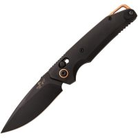 Bear & Son AC2100ALBKB Auto Katakt I Black Drop Point Slide Lock Knife Black G10