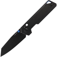 Vosteed A3501 Parallel Black Stonewash Reverse Tanto Crossbar Lock Knife Black Handles