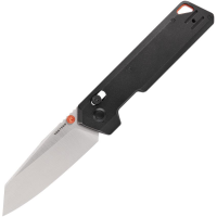 Vosteed A3502 Parallel Satin Reverse Tanto Crossbar Lock Knife Black Stonewash Handles