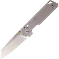 Vosteed A3503 Parallel Satin Reverse Tanto Crossbar Lock Knife Gray Handles