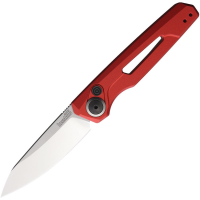 Kershaw 7550RD Auto Launch 11 Satin Drop Point Button Lock Knife Red Handles