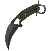 SOG GB2001BX Gambit XL Black Stonewash Karmabit Fixed Blade Knife OD Cord Wrapped Handles