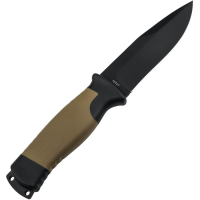 Boker Plus 02BO083 Desertman Black Spear Point Fixed Blade Knife Black/Brown Handles
