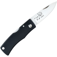 Fallkniven U2VI U2 Virgo Satin Laminated Lockback Knife Black Handles