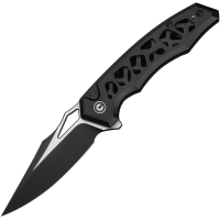 Civivi 240391 Anaaki Two-Tone Clip Point Button Lock Knife Black Handles