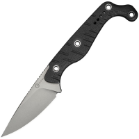 Civivi 220271 SOKN Stonewash Drop Point Fixed Blade Knife Black G10 Handles