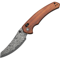 Civivi 24050DS1 Sixgill Damascus Reverse Tanto Crossbar Lock Knife Brown Wood Handles