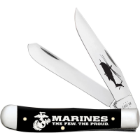 Case XX 13204 USMC Trapper Knife Black Synthetic Handles