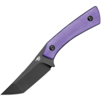 Bestech FK06C Step Black D2 Carbon Steel Tanto Fixed Blade Knife Purple G10 Handles